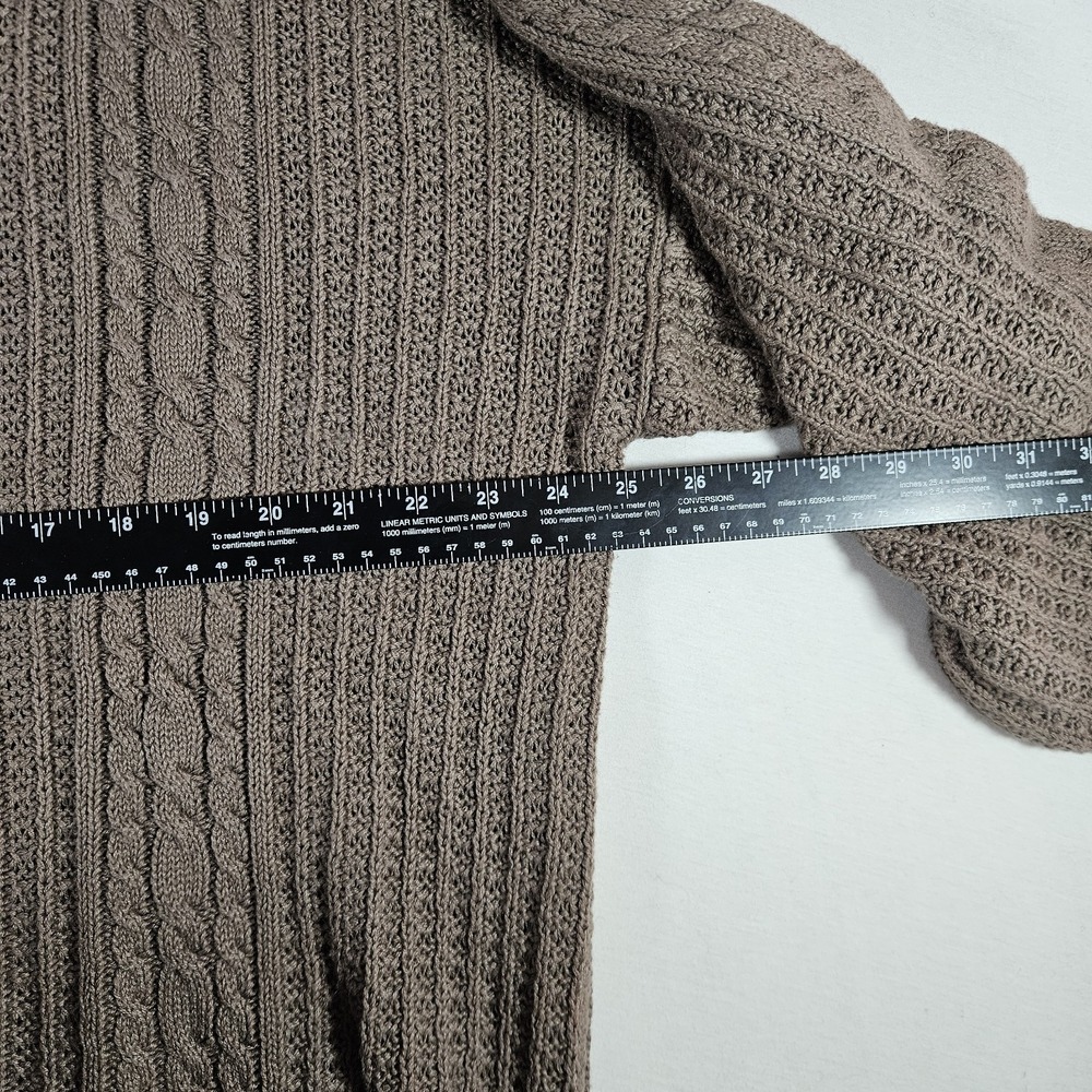 Etchings Sweater Mens Large Cable Knit Fishermans Chunky Knit Vntg Grandpacore - Picture 7 of 7
